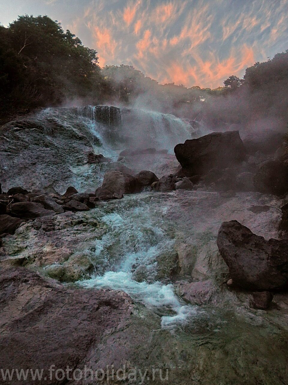 Баранский Итуруп вулкан водопад